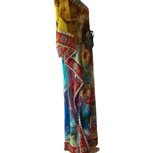 Akaru Dubai Sheer Size S-L Kaftan Cover Up Dress - Picture 2 of 7